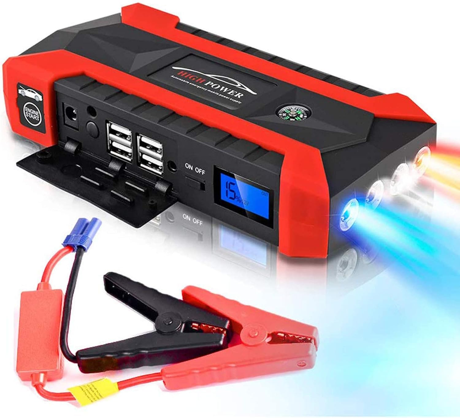 CQ&WL 89800mAh Multifunction Car Jump Starter 12V 4USB 600A Portable Car Battery Charger