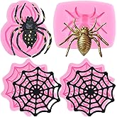 Mujiang Spider Web Fondant Molds Spider Silicone Molds For Cake Decorating Chocolate Gum Paste Candy Polymer Clay Set Of 4