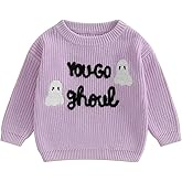 Baby Kids Knit Sweater, Cotton Blend Pullover, Long Sleeve Ribbed Crewneck Sweatshirt Fall Winter Wear