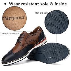 Meijiana Men's Oxfords Casual Dress Shoes Leather