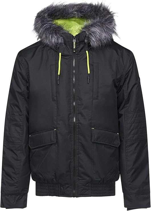 Soulstar Men's Designer Winter Padded Jacket Hooded with Fur Outerwear