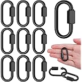 10 Pack Chain Connector Link, Carabiner Screw Lock, M4 Quick Link 1.6 Inch for Outdoor Equipment, Pets, Traveling, Black 304 Stainless Steel