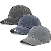 MINYJHZ 3 Packs Washed Plain Baseball Cap, Retro Adjustable Unstructured Cotton Dad Hats Gift for Men/Women