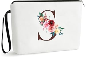 UAREHIBY A-Z Personalized Gifts for Women,Cosmetic Bag for women,Birthday Gifts for Best Friend with Cosmetic Bag,Bride Bridesmaid Gifts,Stuff For Girls Teacher Nurse（S）