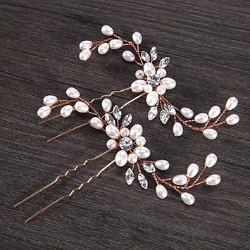 Samidy Wedding Hair Pins Set 2 Pack Of Bride Crystal Rhinestone