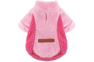 WANSOMMY Chihuahua Yorkie Sweater, Dog Sweaters for Small Dogs, Fall Winter Puppy Clothes, Fleece Cute Tiny Dog Clothes,Pet Cat Clothes Outfit XXS Dog Sweater (Small)