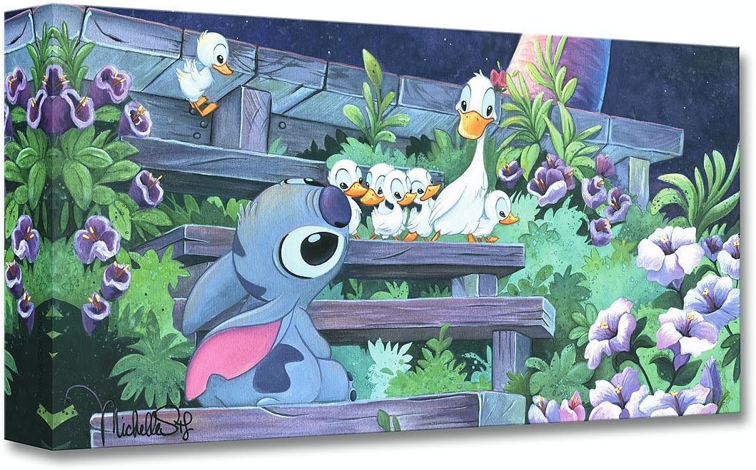 Disney Fine Art Family Blossoms by Michelle St. Laurent Treasures on Canvas Lilo and Stitch 10 Inches x 20 Inches Reproduction Gallery Wrapped Canvas Wall Art