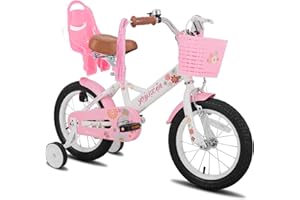 JOYSTAR Little Daisy Kids Bike for Girls Boys Ages 2-7 Years, 12 14 16 Inch Girls Bikes with Doll Bike Seat & Streamers, Boys Bike with Flag & Number Plate, Multiple Colors