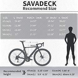 SAVADECK Carbon Fibre Road Bike, Hydraulic Oil Disc