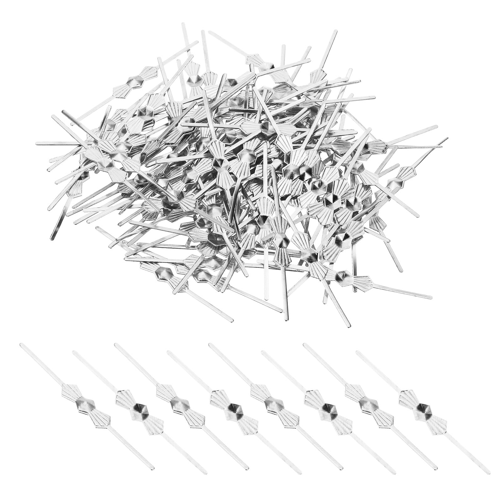 PATIKIL 45mm/1.77" Chandelier Bowtie Clips, 300Pcs Copper Chandelier Connectors Clips for Fastening Crystals Parts, Chandelier Replacements, Chrome Tone
