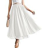 Scarlet Darkness Renaissance Maxi Skirt for Women Flowy Long Boho Skirts with Pockets