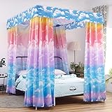 Mengersi Canopy Bed Curtains for Girls Twin