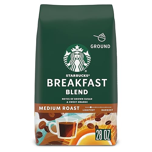Starbucks Ground Coffee, Medium Roast Coffee, Breakfast Blend, 100% Arabica, 1 bag (28 oz)