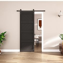 JUBEST 30"x84" Sliding Barn Door with Door Hardware