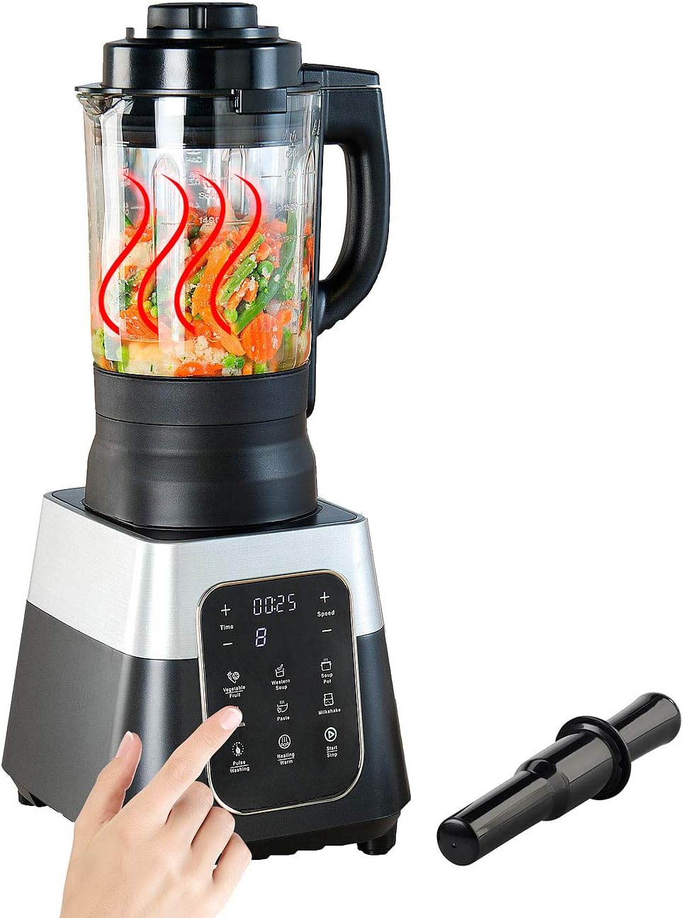 Rosenstein &amp; Söhne Sojamilchbereiter: Profi-Standmixer mit Wärme-Funktion, Touch-Tasten, 1,75 l, 1.500 Watt (Thermo Mixer)