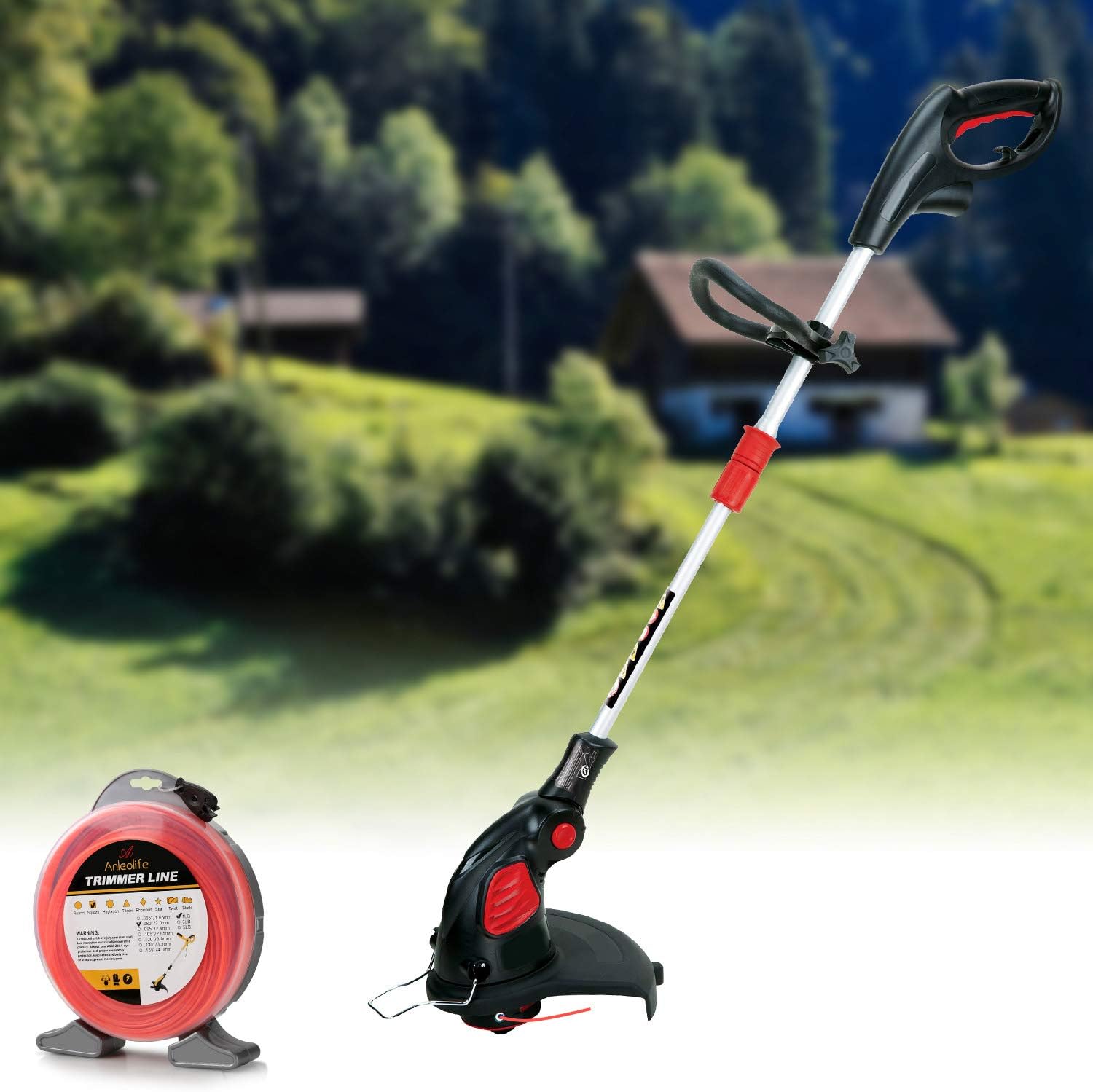 Anleolife 1-Pound Commercial Square .080-Inch-by-557-ft String Trimmer Line Donut, with Bonus Line Cutter, Orange : Garden & Outdoor