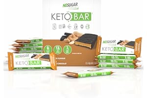 No Sugar Keto Bar Snack - Low Carb No Sugar Keto Snack Food with Keto Friendly Macros, 3g Net Carb, 9g Plant Based Protein, 1