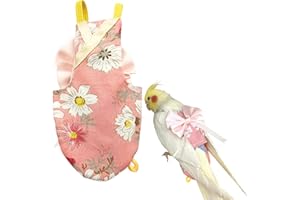 CXYYXF Bird Flight Suits Diapers, Parrot Flight Suits Diapers for Quaker Parakeets Cockatiels Flight Suits, Parrot Clothes (Pink A,2XL)