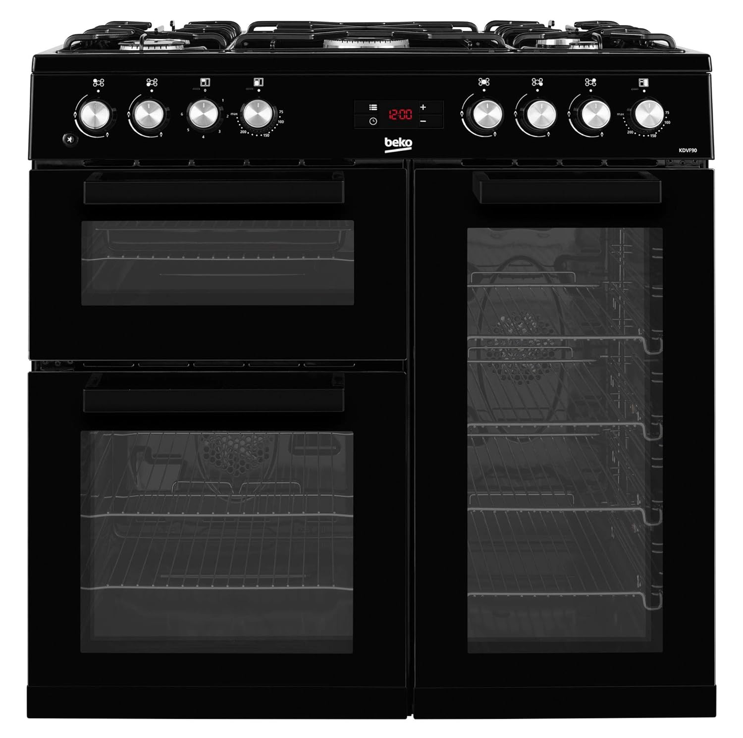 Beko KDVF90K 90cm Dual Fuel Range Cooker Black Amazon.co.uk Large