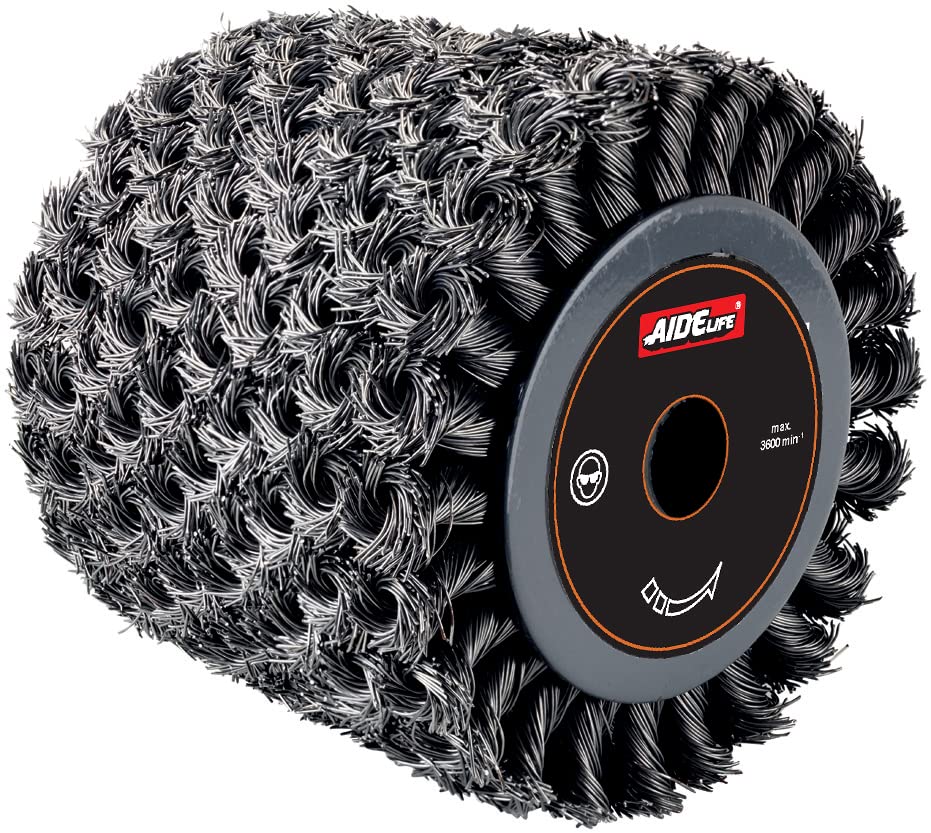 Aidelife Twisted Metal Wire Brush for Renovator For Grinding and Stripping Flat Stone and Metal Surfaces Ø120x100