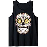 Sugar Skull Dia De Los Muertos Halloween Calavera Tank Top