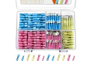 Qibaok 320 PCS Heat Shrink Spade Connectors Female and Male Terminals Insulated Quick Disconnect Wire Connectors Connectors Kit