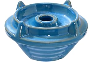 IMPACHETA Hookah Bowl Clay Hookah Bowl Shisha Tobacco Bowl with Spire Easy Pull Big Could for Better Hookah Narguile Smoking (Blue)
