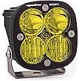 Baja Designs Squadron Sport LED Light Pod, Off Road LED Lights, Driving Headlights for Truck, SUV, Super Bright Driving/Combo Long Beam Pattern, Includes Mounting Bracket, Waterproof, Black, Amber