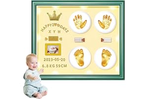 MCstars Newborn Hand and Footprint Clay Photo Frames, Baby Footprint Keepsake Sets, Impression Clay Hand Mould Casting and Keepsake Photographs, Nursery Decorations and Newborn Gifts, Baby Registry