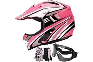 JAGASOL DOT Youth Motocross Offroad Street Dirt Bike Helmets for Kids 8-14,BMX MX ATV Helmet with Goggles DOT Approved