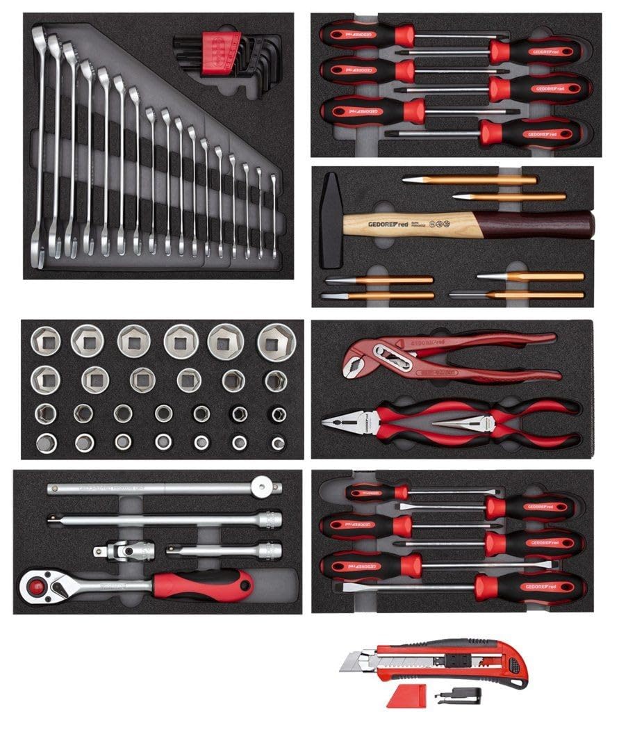 GEDORE Red Tool Set in Foam Modules 81 Pieces