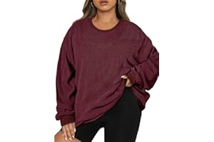 Eytino Women Plus Size Sweatshirts Long Sleeve Crew Neck Casual Oversized Soft Pullover Tops Shirts(1X-5X)