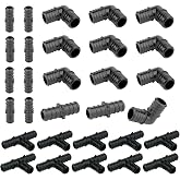 30Pcs EFIELD 3/4"Poly Pex Tee, Elbow,Coupling 10PCS each(PPSU1807012-30) | 30-Pack 3/4" Poly PPSU Barb Crimp Pex Fitting Combo: Tees, Elbows, Couplings 10 PCS each