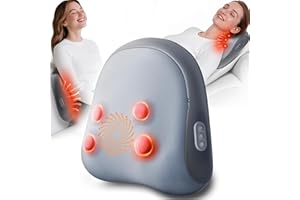 JZBRAIN Shiatsu Back and Neck Massager with Heat – Deep Kneading Massage Pillow for Relaxation – Corded Design for Full Body Use – Gift for Loved Ones