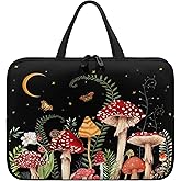 Suhoaziia 17 Inch Mushroom Laptop Sleeve, Protective Tablet Case with Handle, Shockproof Computer Bag Carrying Case Portable Notebook Cover Messenger Briefcase for Travel/Business/School/Men/Women