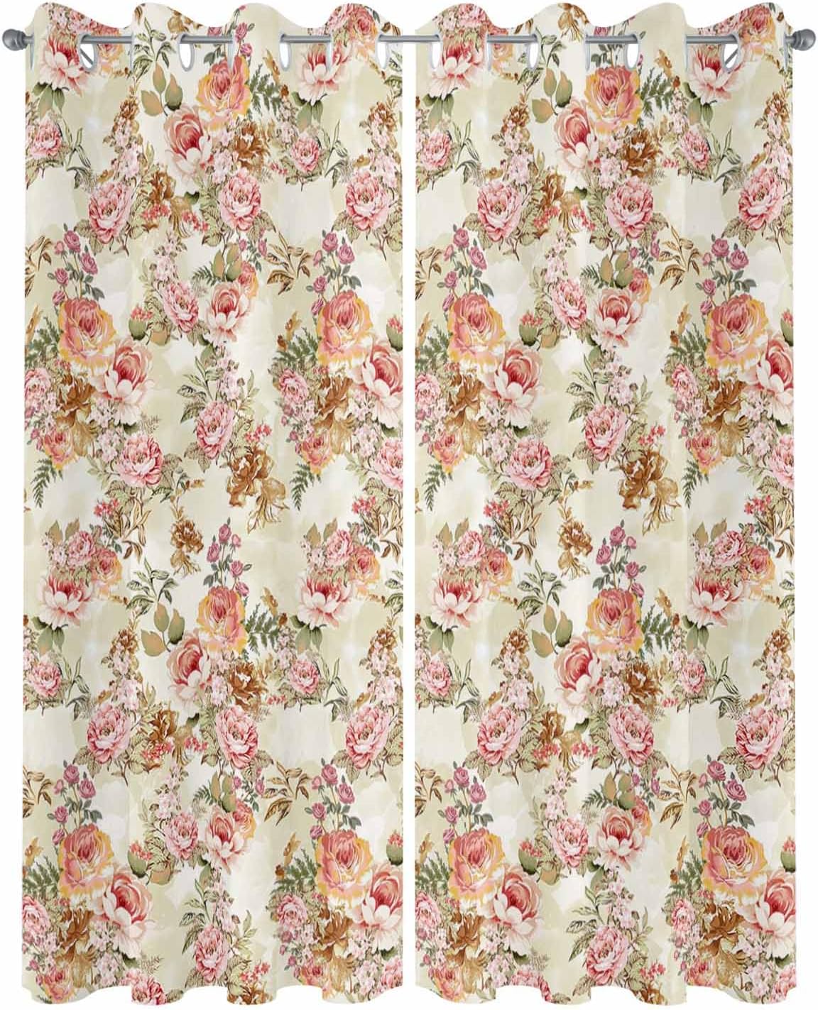 Outdoor Curtains - applebless Outdoor Curtains for Patio Rustic Floral Texture Waterproof Outdoor Curtains 84 inches Long Gazebo Curtains Outdoor Waterproof Outside Drapes for Porch, Gazebo, Deck 2 Panels