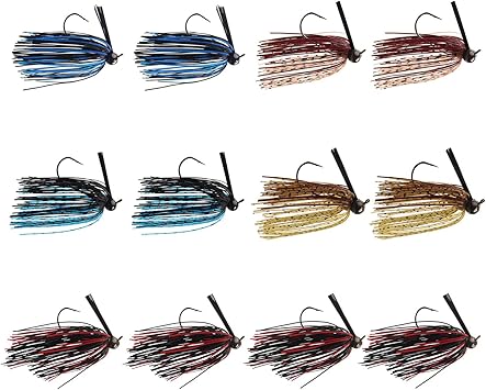 Amazon Agool ラバージグ バス釣り ラバージグセット バス釣りセット 黒バス釣り 3個 6個 12個 ジグラバー 12個 Agool ルアー