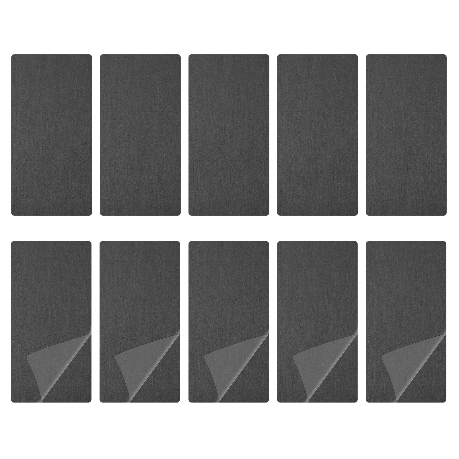 DTGN 100x50x1mm(LxWxT) Blank Metal Card - 10Pack - Good for Machinery - Anodized Aluminum Equipment Nameplate - Black