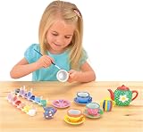 Galt Paint a Tea Set 11 Pc Mini Tea Party Kids Craft Kit Rainbow Paints view 2