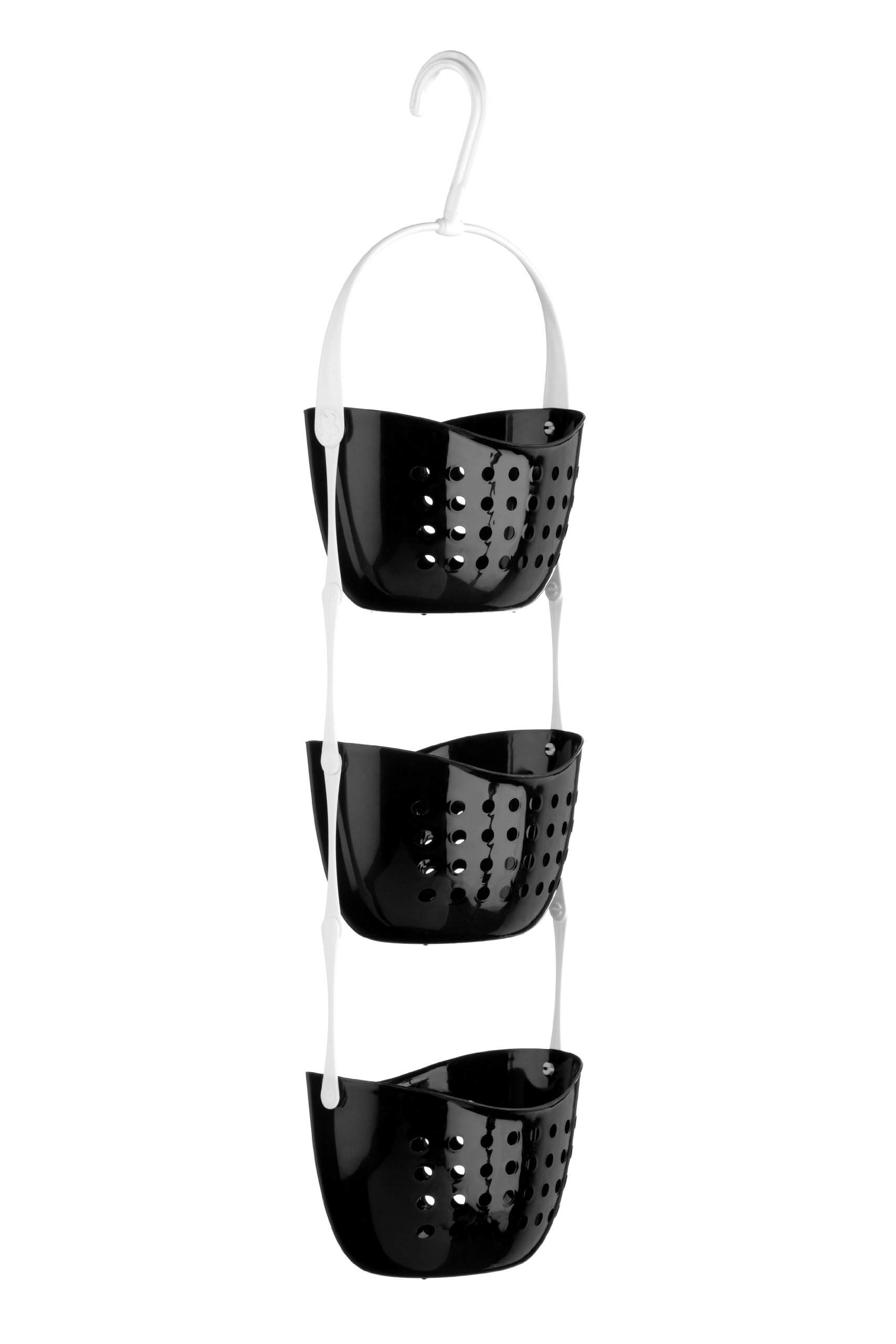 Premier Housewares 1601485 3-Tier Shower Caddy - Black Height 83 cm x width 23 cm x depth 17 cm