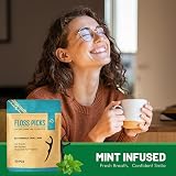 YKL Dental Floss Sticks Mint 50 Picks Eco Friendly Charcoal & Corn Starch view 6