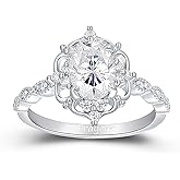 Frayerr Moissanite Bridal Wedding Rings for Women 925 Sterling Silver Plated Platinum Vintage Engagement Promise Rings for Her 1.50 CT VVS1 Size 4-9