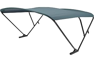 SureShade Power Pontoon Bimini Top - Black Anodized Frame, Green Fabric
