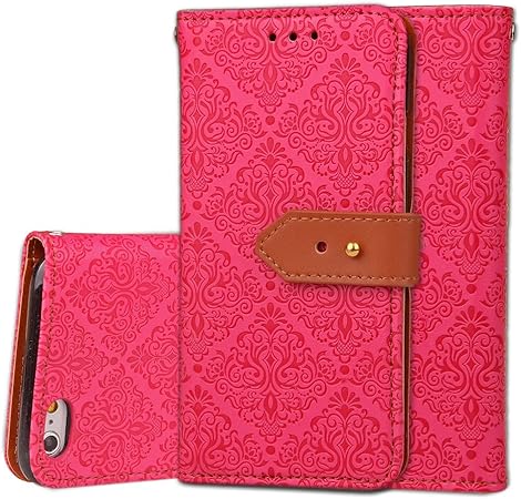 Amazon Apple Iphone 6 6sプラスケースカバー用ヨーロッパの壁画スタイルエンボス加工花柄puレザーウォレットケースホルダー フォトフレーム カードスロット付き Color Rose フォトフレーム 通販