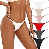 VISSAY Cotton G-String Thongs for Women Underwear Breathable Stretch Low Rise Panties T-back Sexy Ladies Pack