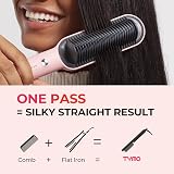 TYMO Hair Straightener Brush UK 2-in-1 Anti-Scald 5 Temp 130-210°C Pink view 2