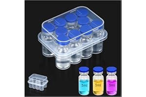 Leng Ke 10-Slot Peptide Case for Fridge, 3ml Vial Storage Case for Refrigerator, Transparent Box for 1-3ml Glass Vials, Secur