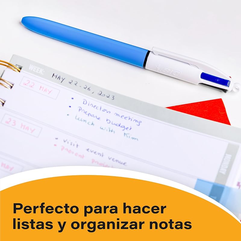 Bic, canetas originais, bic 4 cores em caixa com 12 pontas de 1,0 mm e tinta azul, vermelha, preta e verde, canetas bic retráteis