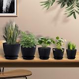 FORAGIFT 8 Pack Plant Pots Indoor 19/17.5/16.5/16/14/13/11.5/10cm Stripe Grooves view 4