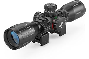 UUQ 4X32AO Compact Rifle Scope with Red/Green Illumination,Front Parallax Adjustment, Mil-dot Reticle,Waterproof and Fog-Proo